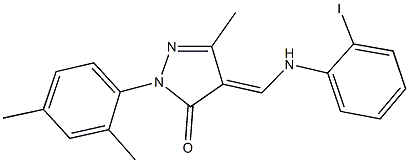 2-(2,4-dimethylphenyl)-4-[(2-iodoanilino)methylene]-5-methyl-2,4-dihydro-3H-pyrazol-3-one 结构式