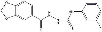 2-(1,3-benzodioxol-5-ylcarbonyl)-N-(3-methylphenyl)hydrazinecarbothioamide 结构式
