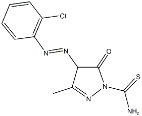 4-[(2-chlorophenyl)diazenyl]-3-methyl-5-oxo-4,5-dihydro-1H-pyrazole-1-carbothioamide 结构式
