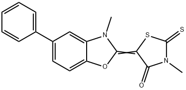 3-methyl-5-(3-methyl-5-phenyl-1,3-benzoxazol-2(3H)-ylidene)-2-thioxo-1,3-thiazolidin-4-one 结构式