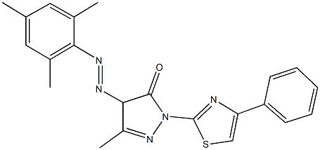 4-(mesityldiazenyl)-5-methyl-2-(4-phenyl-1,3-thiazol-2-yl)-2,4-dihydro-3H-pyrazol-3-one 结构式