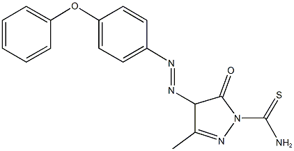 3-methyl-5-oxo-4-[(4-phenoxyphenyl)diazenyl]-4,5-dihydro-1H-pyrazole-1-carbothioamide 结构式