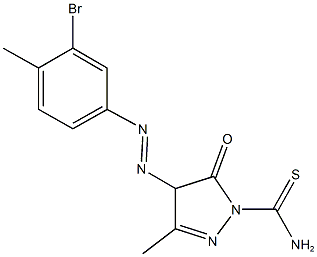 4-[(3-bromo-4-methylphenyl)diazenyl]-3-methyl-5-oxo-4,5-dihydro-1H-pyrazole-1-carbothioamide 结构式