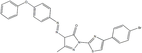 2-[4-(4-bromophenyl)-1,3-thiazol-2-yl]-5-methyl-4-[(4-phenoxyphenyl)diazenyl]-2,4-dihydro-3H-pyrazol-3-one 结构式