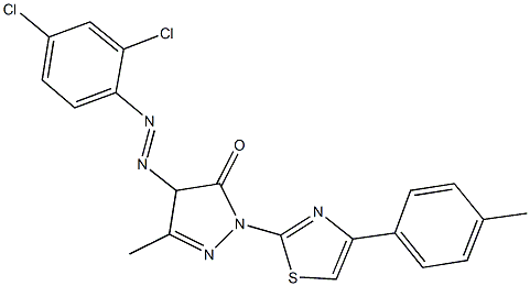 4-[(2,4-dichlorophenyl)diazenyl]-5-methyl-2-[4-(4-methylphenyl)-1,3-thiazol-2-yl]-2,4-dihydro-3H-pyrazol-3-one 结构式