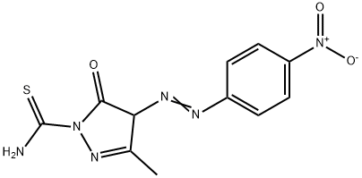 4-({4-nitrophenyl}diazenyl)-3-methyl-5-oxo-4,5-dihydro-1H-pyrazole-1-carbothioamide 结构式