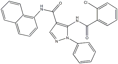 5-[(2-chlorobenzoyl)amino]-N-(1-naphthyl)-1-phenyl-1H-pyrazole-4-carboxamide 结构式