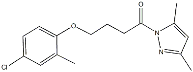 1-[4-(4-chloro-2-methylphenoxy)butanoyl]-3,5-dimethyl-1H-pyrazole 结构式