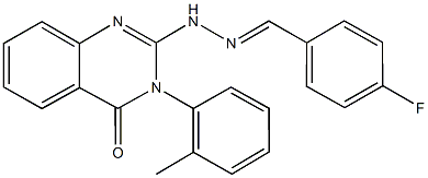 4-fluorobenzaldehyde [3-(2-methylphenyl)-4-oxo-3,4-dihydro-2-quinazolinyl]hydrazone 结构式