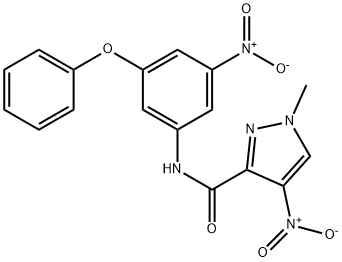 4-nitro-N-{3-nitro-5-phenoxyphenyl}-1-methyl-1H-pyrazole-3-carboxamide 结构式