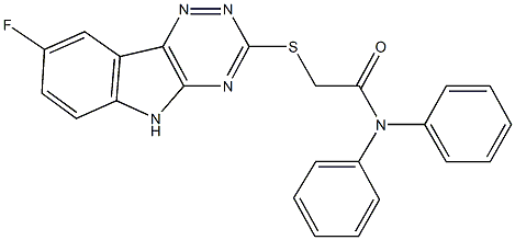 2-[(8-fluoro-5H-[1,2,4]triazino[5,6-b]indol-3-yl)sulfanyl]-N,N-diphenylacetamide 结构式