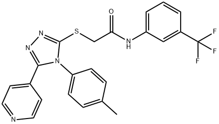 2-{[4-(4-methylphenyl)-5-pyridin-4-yl-4H-1,2,4-triazol-3-yl]sulfanyl}-N-[3-(trifluoromethyl)phenyl]acetamide 结构式