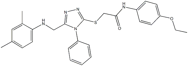 2-({5-[(2,4-dimethylanilino)methyl]-4-phenyl-4H-1,2,4-triazol-3-yl}sulfanyl)-N-(4-ethoxyphenyl)acetamide 结构式