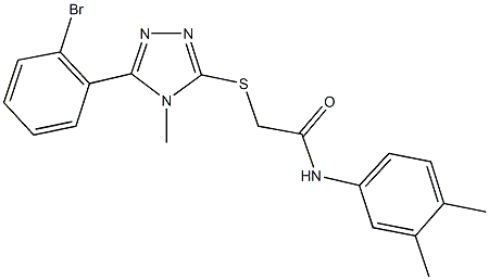 2-{[5-(2-bromophenyl)-4-methyl-4H-1,2,4-triazol-3-yl]sulfanyl}-N-(3,4-dimethylphenyl)acetamide 结构式