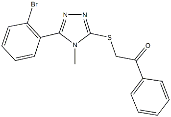 2-{[5-(2-bromophenyl)-4-methyl-4H-1,2,4-triazol-3-yl]sulfanyl}-1-phenylethanone 结构式