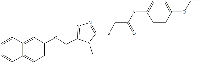 N-(4-ethoxyphenyl)-2-({4-methyl-5-[(2-naphthyloxy)methyl]-4H-1,2,4-triazol-3-yl}sulfanyl)acetamide 结构式