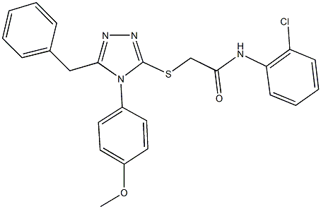 2-{[5-benzyl-4-(4-methoxyphenyl)-4H-1,2,4-triazol-3-yl]sulfanyl}-N-(2-chlorophenyl)acetamide 结构式