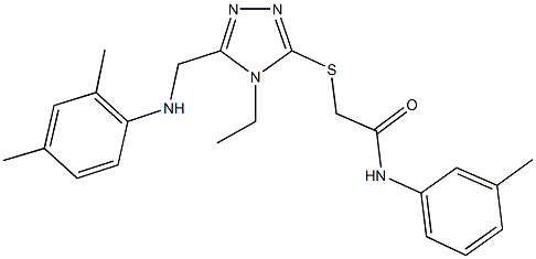 2-({5-[(2,4-dimethylanilino)methyl]-4-ethyl-4H-1,2,4-triazol-3-yl}sulfanyl)-N-(3-methylphenyl)acetamide 结构式
