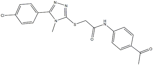 N-(4-acetylphenyl)-2-{[5-(4-chlorophenyl)-4-methyl-4H-1,2,4-triazol-3-yl]sulfanyl}acetamide 结构式