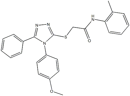 2-{[4-(4-methoxyphenyl)-5-phenyl-4H-1,2,4-triazol-3-yl]sulfanyl}-N-(2-methylphenyl)acetamide 结构式