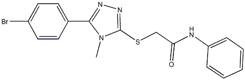 2-{[5-(4-bromophenyl)-4-methyl-4H-1,2,4-triazol-3-yl]sulfanyl}-N-phenylacetamide 结构式