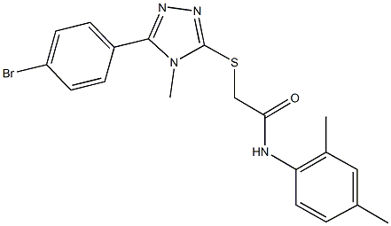 2-{[5-(4-bromophenyl)-4-methyl-4H-1,2,4-triazol-3-yl]sulfanyl}-N-(2,4-dimethylphenyl)acetamide 结构式