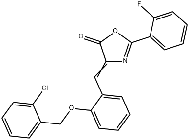 4-{2-[(2-chlorobenzyl)oxy]benzylidene}-2-(2-fluorophenyl)-1,3-oxazol-5(4H)-one 结构式