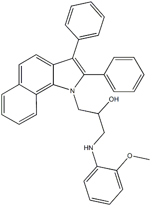 1-(2,3-diphenyl-1H-benzo[g]indol-1-yl)-3-(2-methoxyanilino)-2-propanol 结构式