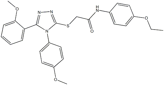 N-(4-ethoxyphenyl)-2-{[5-(2-methoxyphenyl)-4-(4-methoxyphenyl)-4H-1,2,4-triazol-3-yl]sulfanyl}acetamide 结构式