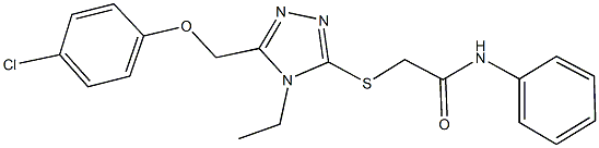 2-({5-[(4-chlorophenoxy)methyl]-4-ethyl-4H-1,2,4-triazol-3-yl}sulfanyl)-N-phenylacetamide 结构式