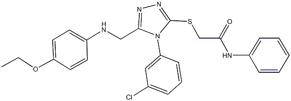 2-({4-(3-chlorophenyl)-5-[(4-ethoxyanilino)methyl]-4H-1,2,4-triazol-3-yl}sulfanyl)-N-phenylacetamide 结构式