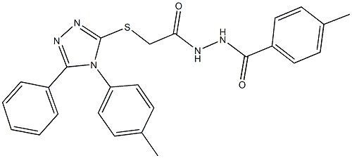 N'-(4-methylbenzoyl)-2-{[4-(4-methylphenyl)-5-phenyl-4H-1,2,4-triazol-3-yl]sulfanyl}acetohydrazide 结构式