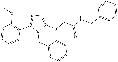 N-benzyl-2-{[4-benzyl-5-(2-methoxyphenyl)-4H-1,2,4-triazol-3-yl]sulfanyl}acetamide 结构式