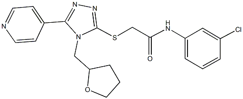 N-(3-chlorophenyl)-2-{[5-(4-pyridinyl)-4-(tetrahydro-2-furanylmethyl)-4H-1,2,4-triazol-3-yl]sulfanyl}acetamide 结构式