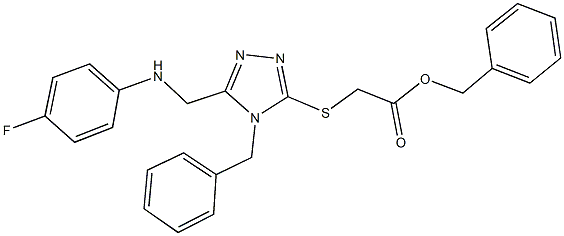 benzyl ({4-benzyl-5-[(4-fluoroanilino)methyl]-4H-1,2,4-triazol-3-yl}sulfanyl)acetate 结构式