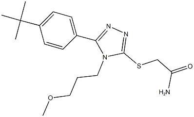 2-{[5-(4-tert-butylphenyl)-4-(3-methoxypropyl)-4H-1,2,4-triazol-3-yl]sulfanyl}acetamide 结构式