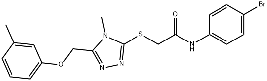 N-(4-bromophenyl)-2-({4-methyl-5-[(3-methylphenoxy)methyl]-4H-1,2,4-triazol-3-yl}sulfanyl)acetamide 结构式