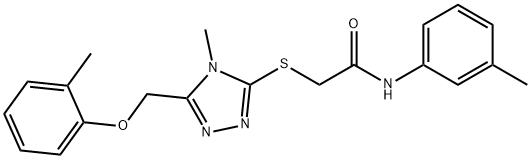 2-({4-methyl-5-[(2-methylphenoxy)methyl]-4H-1,2,4-triazol-3-yl}sulfanyl)-N-(3-methylphenyl)acetamide 结构式
