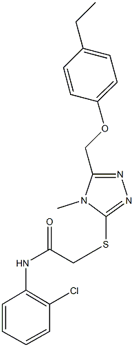 N-(2-chlorophenyl)-2-({5-[(4-ethylphenoxy)methyl]-4-methyl-4H-1,2,4-triazol-3-yl}sulfanyl)acetamide 结构式