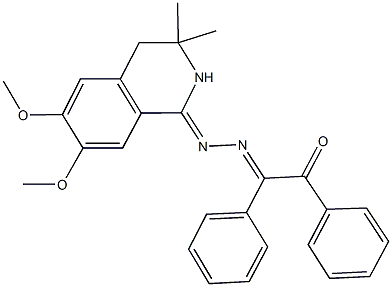 1,2-diphenyl-1,2-ethanedione 1-[(6,7-dimethoxy-3,3-dimethyl-3,4-dihydro-1(2H)-isoquinolinylidene)hydrazone] 结构式