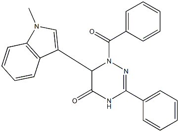 1-benzoyl-6-(1-methyl-1H-indol-3-yl)-3-phenyl-1,6-dihydro-1,2,4-triazin-5(4H)-one 结构式