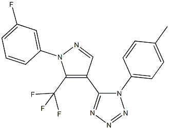5-[1-(3-fluorophenyl)-5-(trifluoromethyl)-1H-pyrazol-4-yl]-1-(4-methylphenyl)-1H-tetraazole 结构式