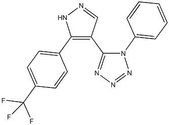 1-phenyl-5-{5-[4-(trifluoromethyl)phenyl]-1H-pyrazol-4-yl}-1H-tetraazole 结构式