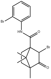 2-bromo-N-(2-bromophenyl)-4,7,7-trimethyl-3-oxobicyclo[2.2.1]heptane-1-carboxamide 结构式