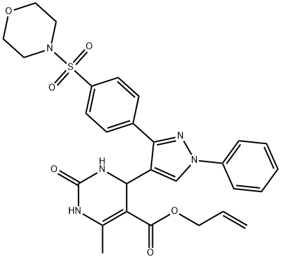 allyl 6-methyl-4-{3-[4-(4-morpholinylsulfonyl)phenyl]-1-phenyl-1H-pyrazol-4-yl}-2-oxo-1,2,3,4-tetrahydro-5-pyrimidinecarboxylate 结构式