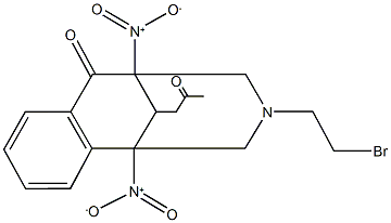 11-(2-bromoethyl)-1,9-bisnitro-13-(2-oxopropyl)-11-azatricyclo[7.3.1.0~2,7~]trideca-2,4,6-trien-8-one 结构式