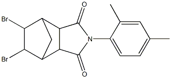 8,9-dibromo-4-(2,4-dimethylphenyl)-4-azatricyclo[5.2.1.0~2,6~]decane-3,5-dione 结构式