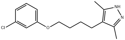 4-[4-(3-chlorophenoxy)butyl]-3,5-dimethyl-1H-pyrazole 结构式