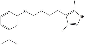 3,5-dimethyl-4-(4-{[3-(1-methylethyl)phenyl]oxy}butyl)-1H-pyrazole 结构式