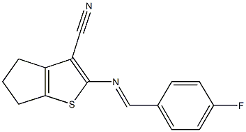 2-[(4-fluorobenzylidene)amino]-5,6-dihydro-4H-cyclopenta[b]thiophene-3-carbonitrile 结构式